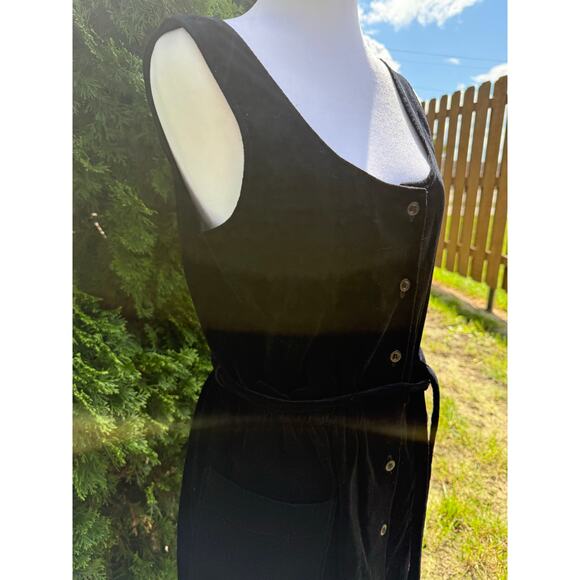 Vintage Sasson Velvet Black Belted Jumper Size 6/7 - Picture 3 of 8